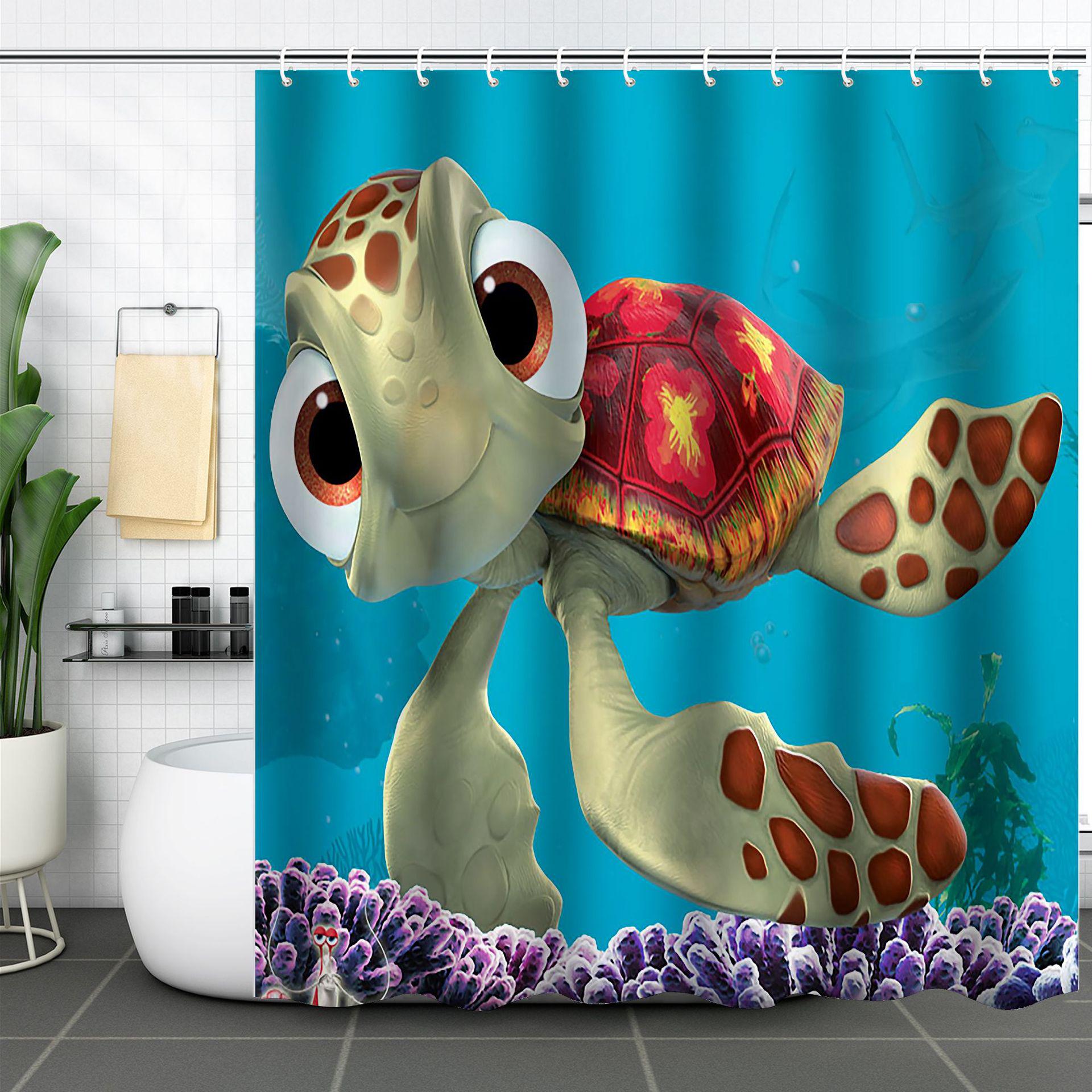 

Waterproof 3D Sea Turtle Starfish Bathroom Shower Curtain with Mildew Resistance 150*180