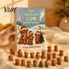 Highland Cow Advent Calendar Christmas with 24 Acrylic Ornaments, Festive Countdown Holiday Ornaments Box for Tree Hanging Decor And Seasonal