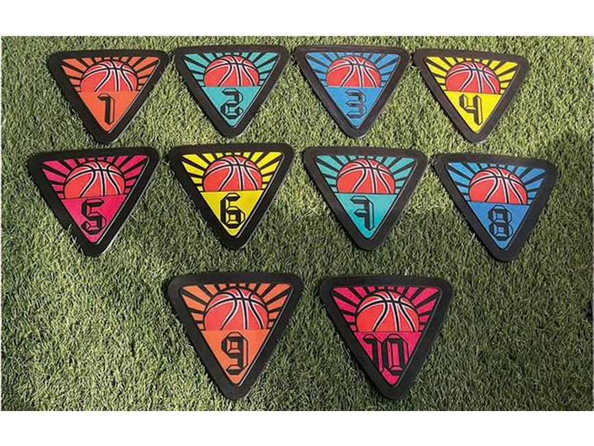 Digital Numbered Sports Training Marker Discs (1-10) 23CM Side