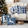45X45Cm Checkered Christmas Themed Pillowcase Bedroom Cushion Cover 100% Polyester Living Room Cushion Pillowcase Home Decor
