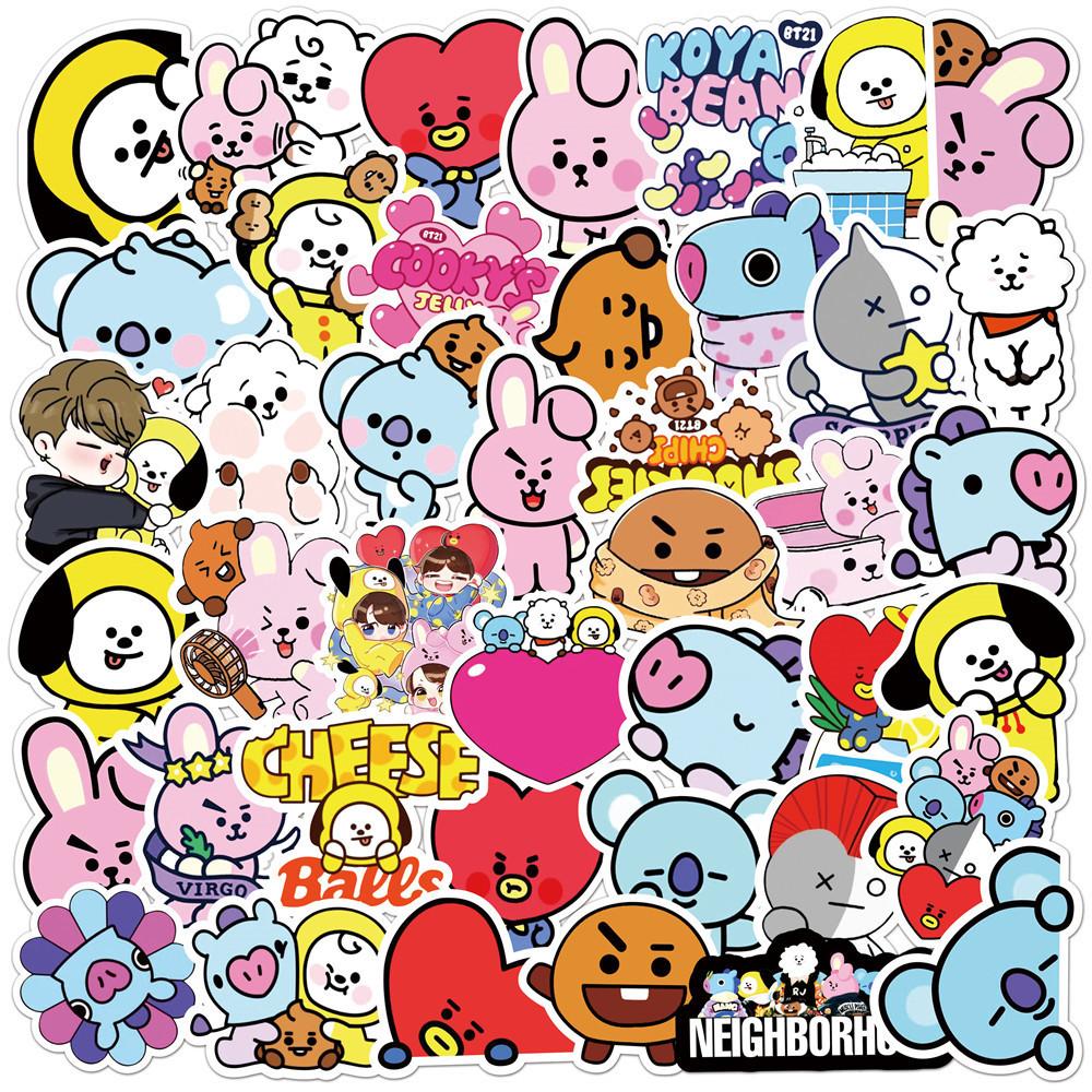 82Pcs Kawaii Stickers Suitcases Laptops Cars Mobile Phones Refrigerators Waterproof Stickers Cooky Koya Tata Anime Present Plaything