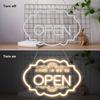 Open Signs for Business, Super Bright LED Neon Open Sign - 16.5"x 11" Electric Light-Up Sign with ON/OFF Switch, Suitable for Coffee Shops, Salons,