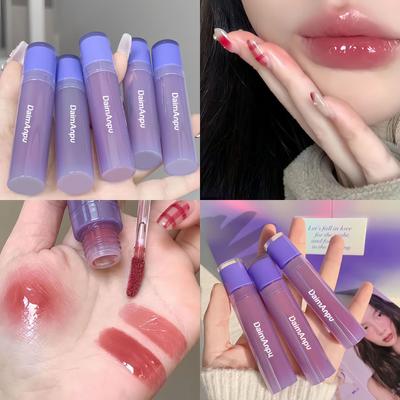 Esmalte de labios con brillo de agua, labios carnosos como un espejo, no se pega fácilmente a la taza, brillo de labios blanqueador y duradero.