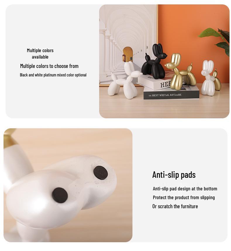 Modern Balloon Dog Resin Ornament for Home Décor - Ideal for Living Room, Entrance, TV Cabinet, Wine Cabinet, or Bookshelf.