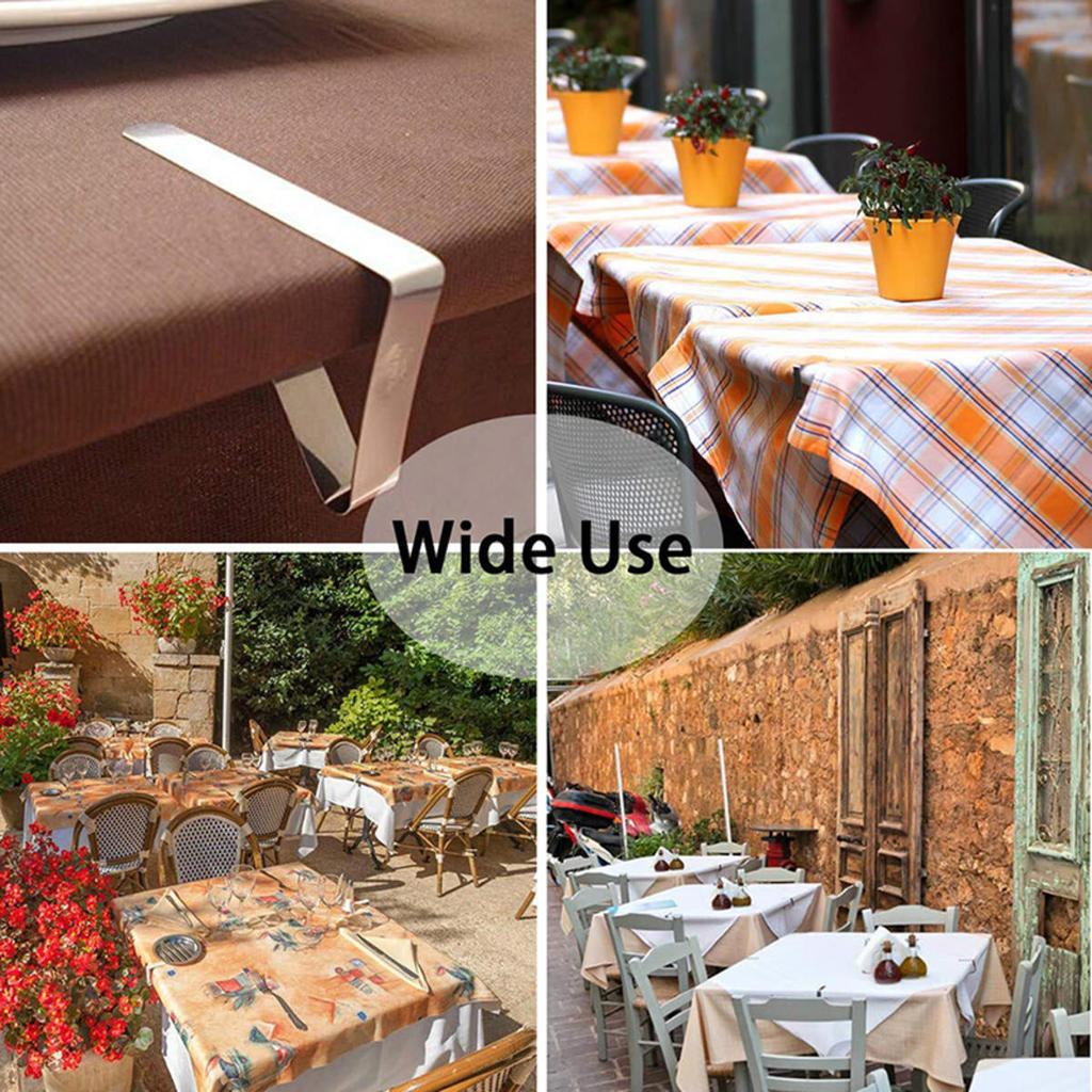 Stainless Steel Anti-Slip Tablecloth Clips Non-slip Tables Cover Securing Clamps  Wedding Camping Promenade Table Cover Clip