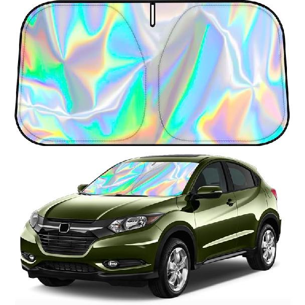 D-Lumina Windshield Sun Shade For 2011-2017 Honda Odyssey Mini Van Accessories, Iridescent Reflective Front Window Sunshade Sun Visor Protector Block