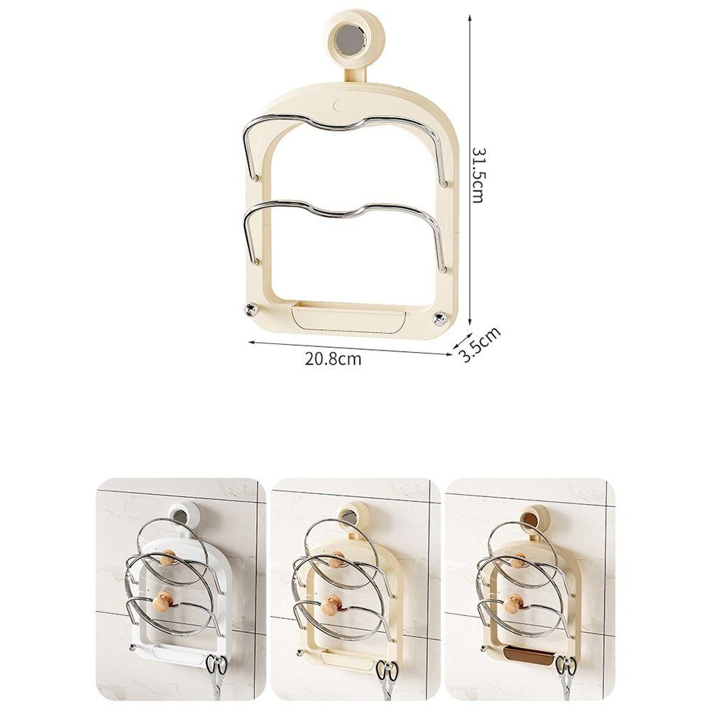 Wall Mounted Pot Lid Holder Punch-Free Pot Lid Rack Practical Pan Cover Storage Holder
