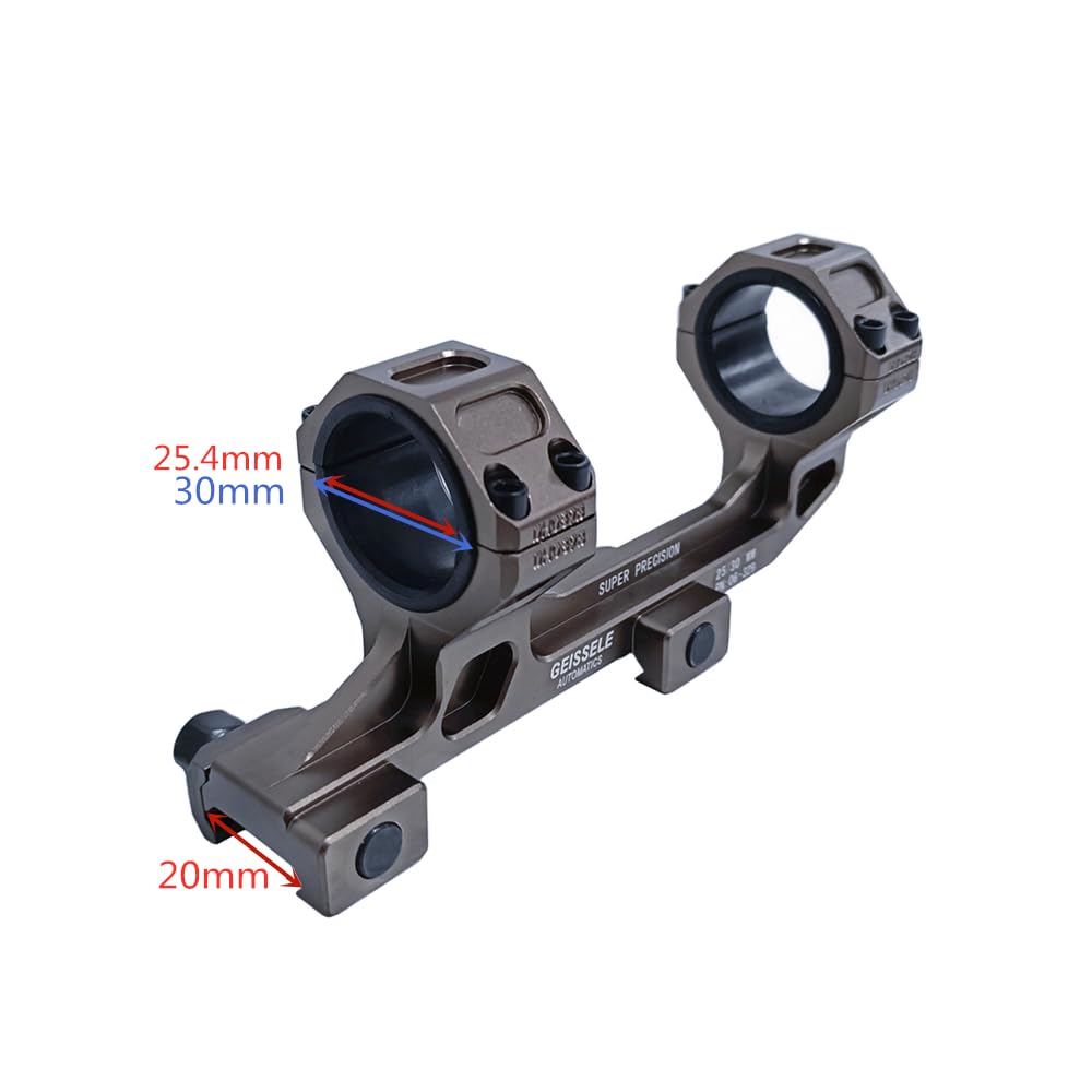 HWZ GEISSELE Type 30mm/25mm Scope Mount Ring Mount Base Spirit Bubble Level (Dark Earth/No Level)