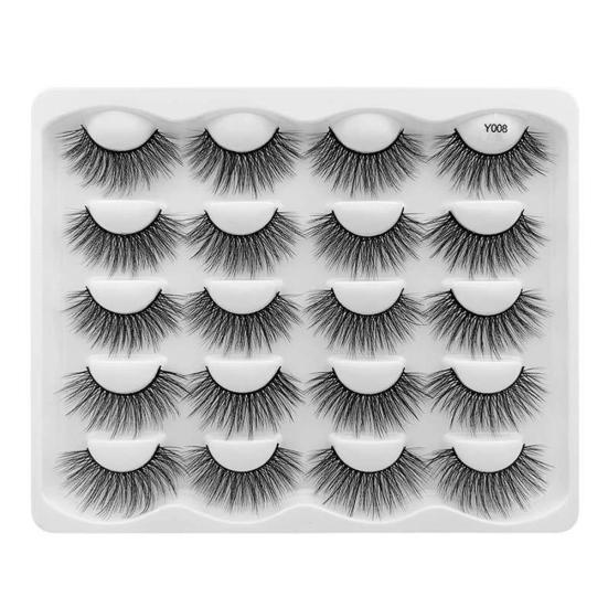 10Pairs 3D Long Faux Mink Fur Thick False Lash Eyelashes Extension Eye Makeup