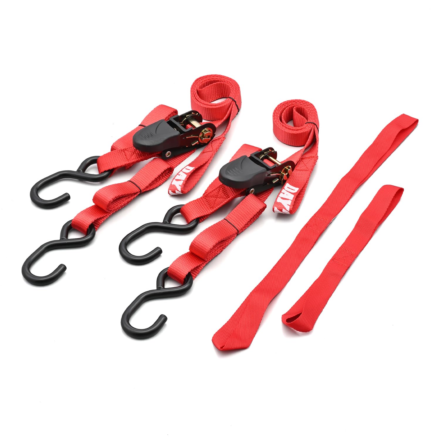 

Daytona Motorcycle Belt Ratchet Load Capacity Belt Width 42024 Tie-Down Sub-Belt Set, 2-Piece Type, 300kg, 25mm, Red,