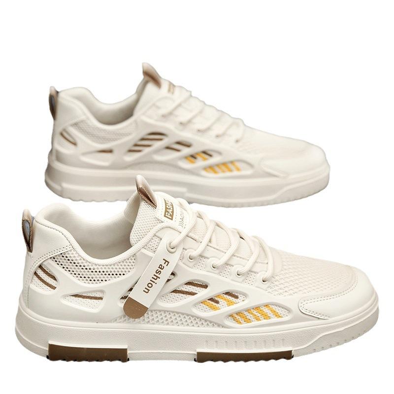 Men's shoes summer breathable deodorant net shoes trend versatile casual board shoes student sports soft sole white tide shoes