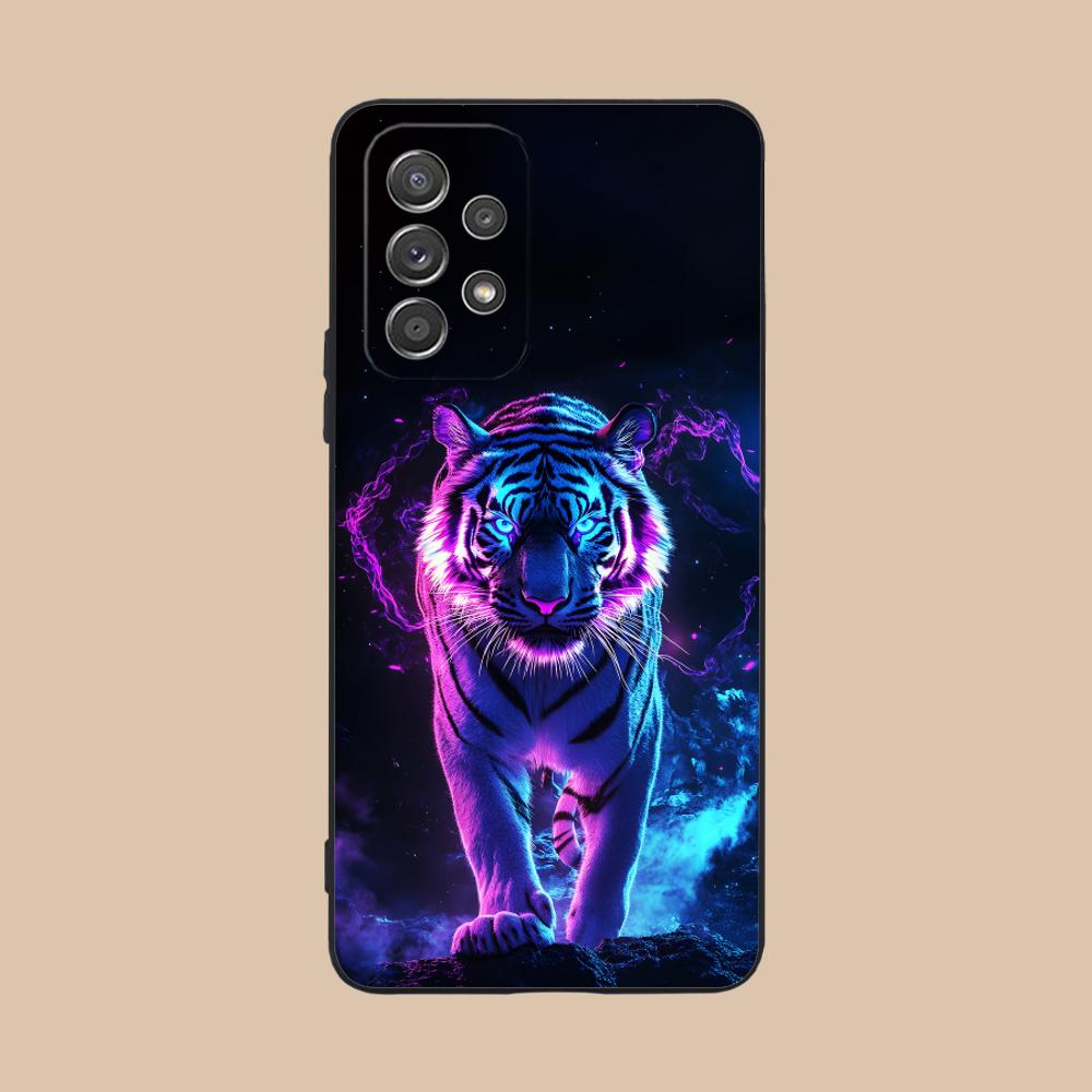 Tiger Neon Mobile Cell Phone Case for Samsung Galaxy A56 55 54 53 52 51 36 35 34 23 16 15 5G Colorful Cover Pretty Cover Luxury