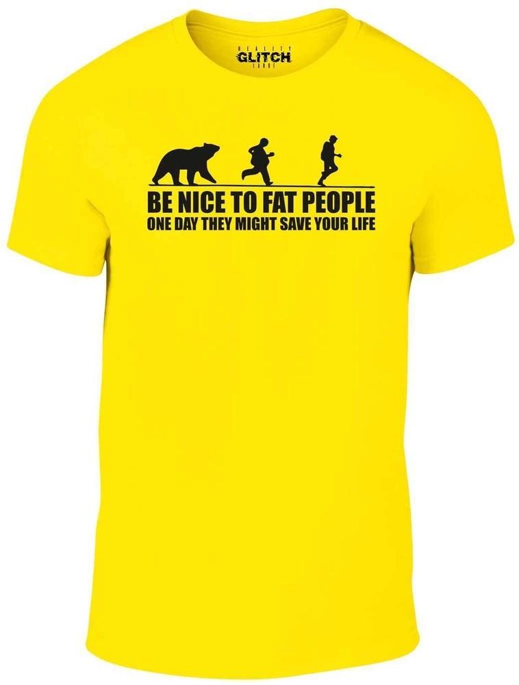 

Be Nice to Fat People Bear Chase Funny Pub Joke T shirt L