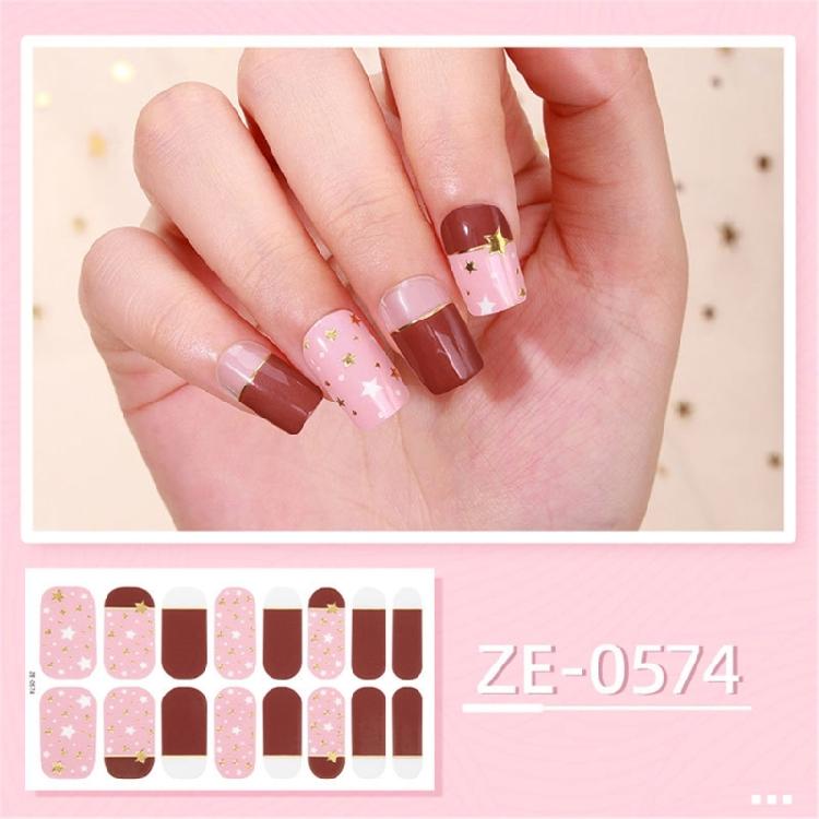 Self-Adhesive Nails Art Sticker Nail Polish Strips Waterproof Gels Nail Strips