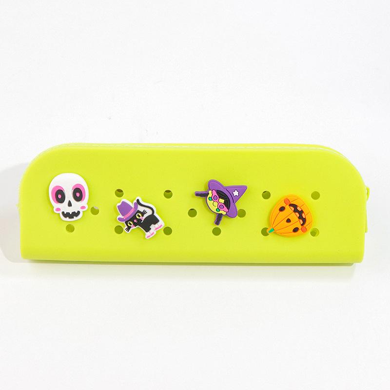 DIY silicone hole pencil bag, student creative cute pencil bag learning stationery storage bag stationery box
