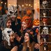 Conjunto de Gorro Animal Tejido a Mano Cálido Hecho a Mano Calabaza Murciélago Gato Halloween Gorro de Animal Para Principiante