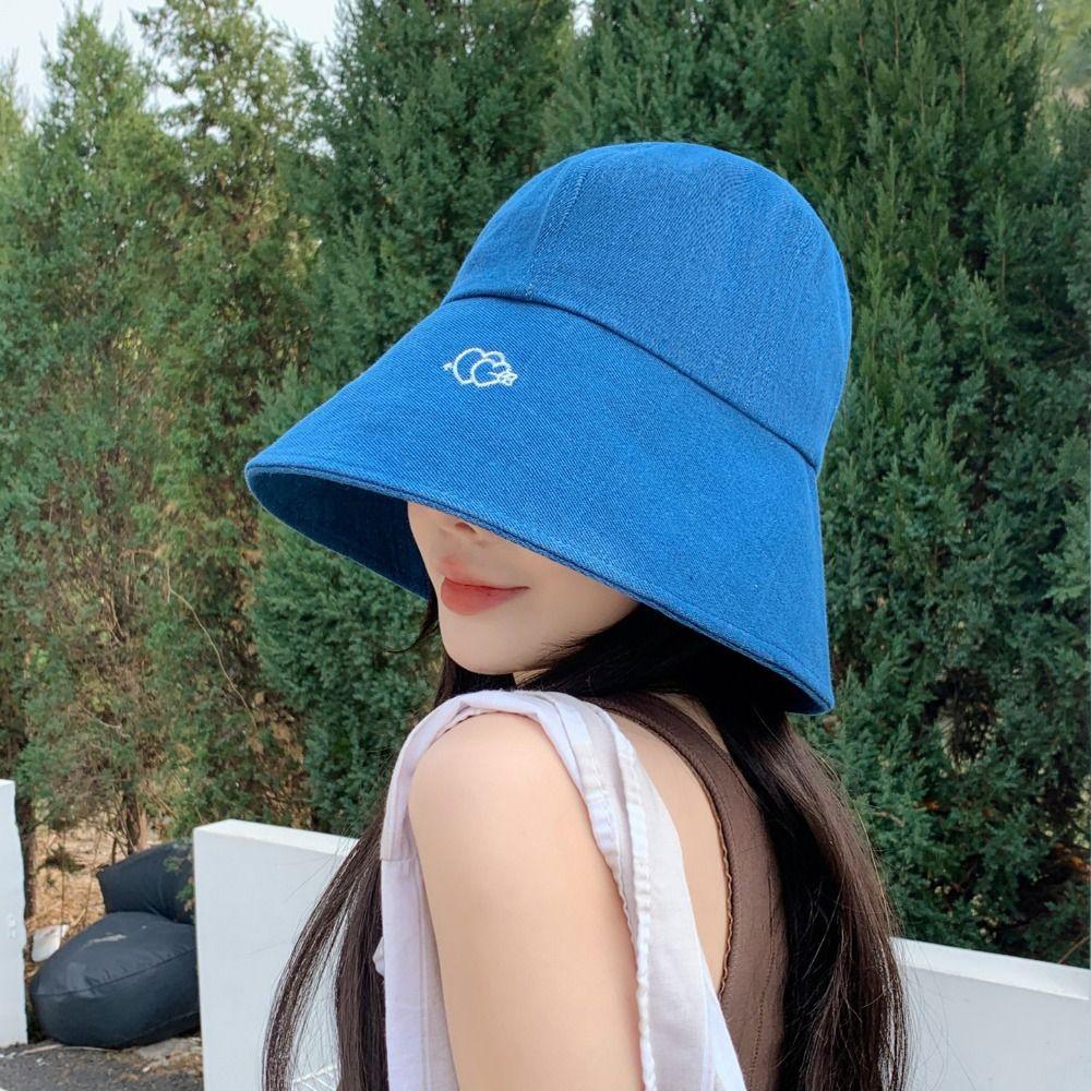 Love Embroidery Fisherman's Hat Foldable Bucket Hat Trendy Sun Hat  Women