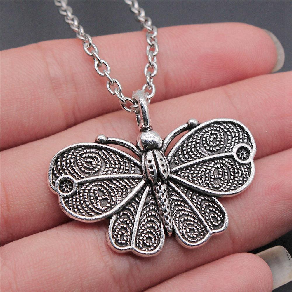 Dragonfly Butterfly Bees Garden Insect Pendant Antique Bronze Metal Boys Collar Necklace Hot Sale