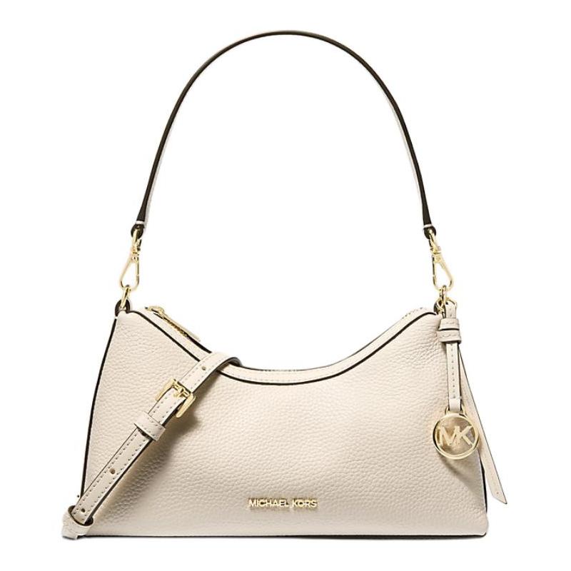 MICHAEL KORS Sammy Removable Shoulder Strap Pebbled Leather Shoulder Bag Small Unisex Couple White белый