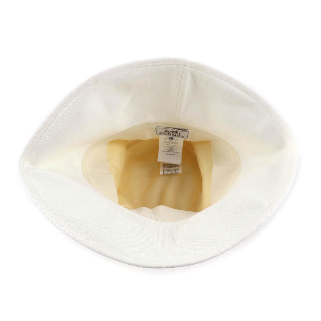 Excellent HERMES hat Gaelle white Hemp Women 58 Used