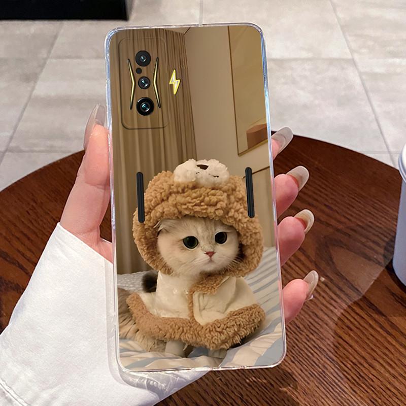 Jelly Casing For Xiaomi Poco F4 GT 5G Capa For POCO F3 GT Fundas Clear Silicone Soft TPU Back Cover Cute Cat Protective Case