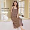 Women's Ice Silk Camisole Nightgown with Chest Pads - Cool, Simple Style Tank Top Home Dress