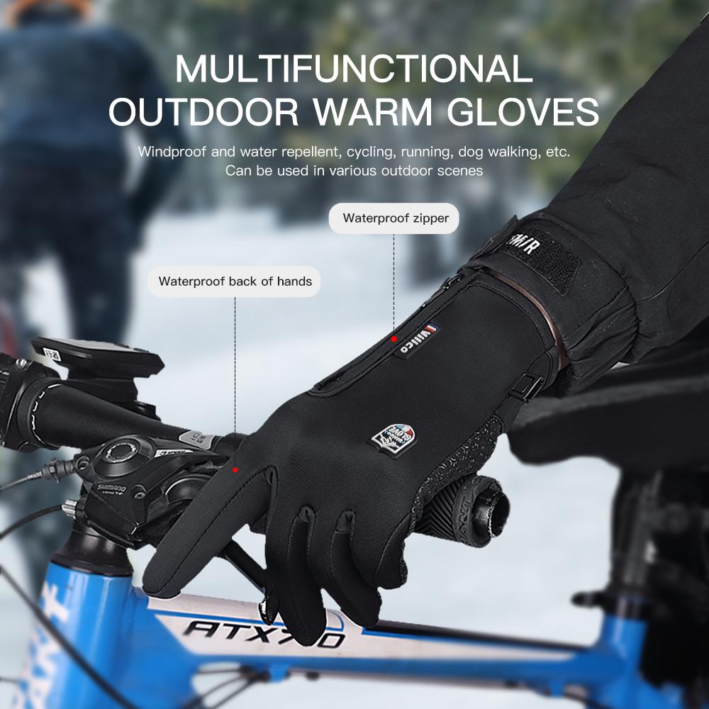 Thermal Gloves For Men Winter Cycling Bike Warm Fleece Cold Resistance Wind Waterproof Outdoor Running Skiing Mittens