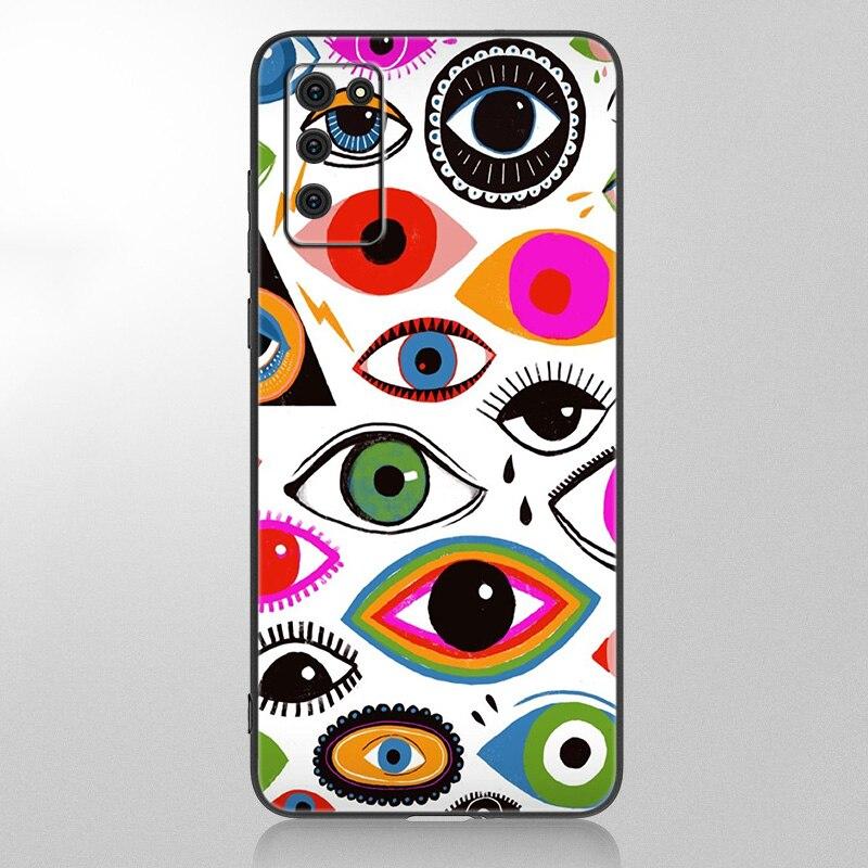 Eye Blue Evil Eye Phone Case For Samsung Galaxy A12 A02S A22 A32 A52 A72 A71 A51 A41 A31 A21 A11 A50 A70 A10S A20S Black Cover