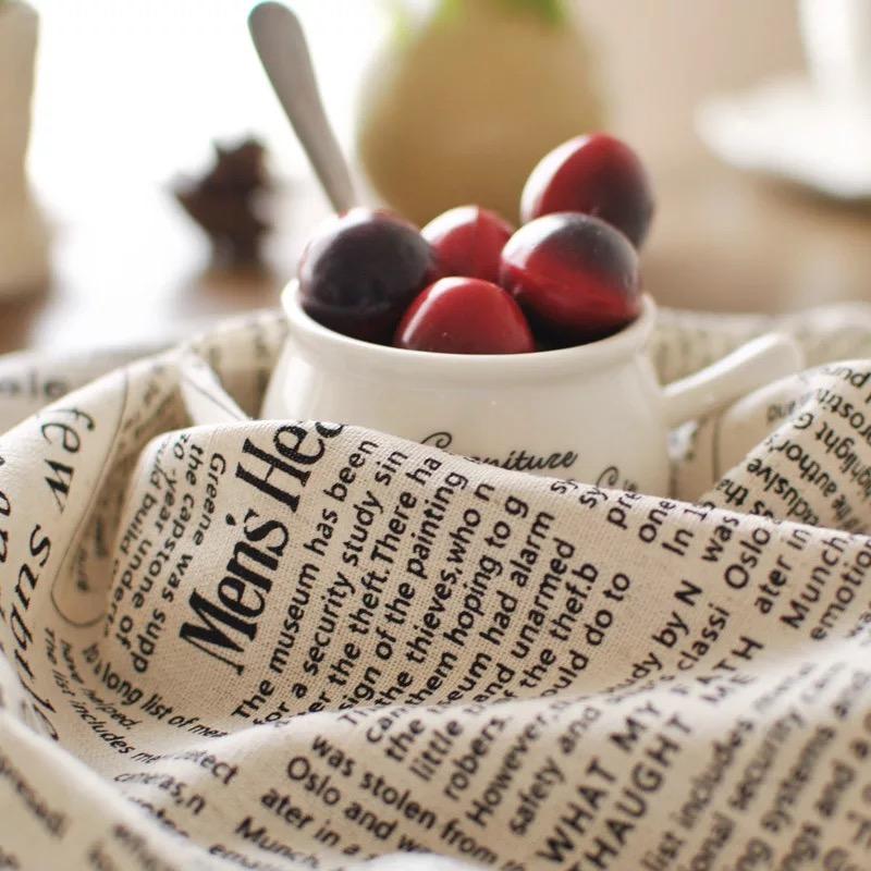 Retro British European English Newspaper Pattern Tablecloth Coffee Pendant Tea Table Pad