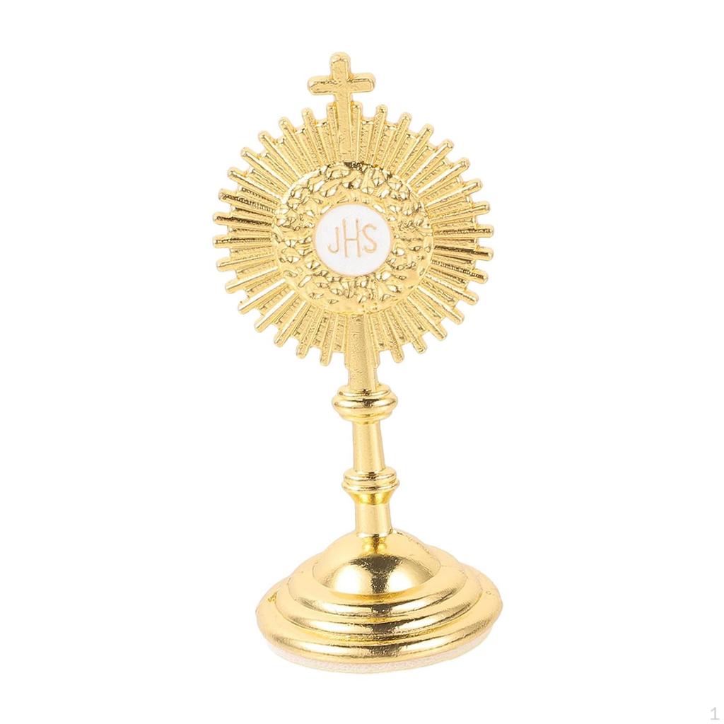 Standing Crucifix Car Ornament Catholic Figurine with Base Table Cross for Chapel Christian