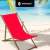 Transat de Jardin pliant en bois de hêtre SPRINGOS® - Rouge - 1 personne - Naturel