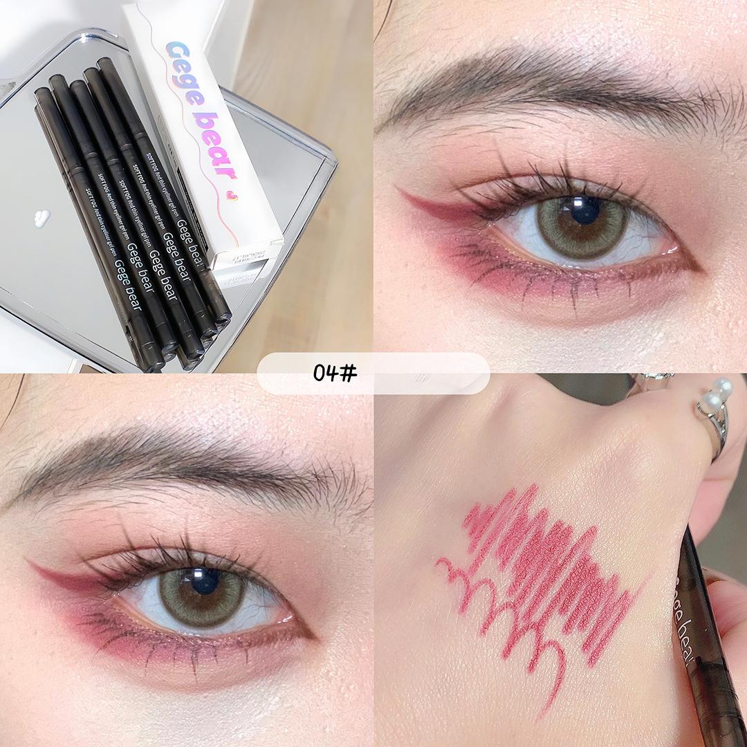 

Цветная тонкая гелевая подводка для глаз, зеленая, перламутровая, с натуральным мягким туманом, винно-красная, подводка для глаз шелкопряда