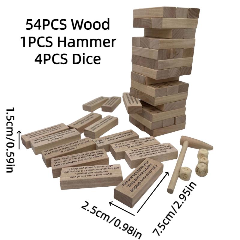 

Игра на укладку Деревянная игрушка Вопрос Башня баланса Снятие стресса Интерактивный подарок