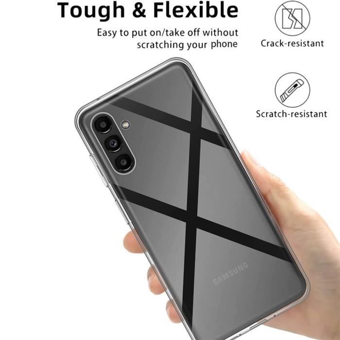 Case + 2 Tempered Glasses for Samsung Galaxy A36, Transparent Shockproof Silicone Protection