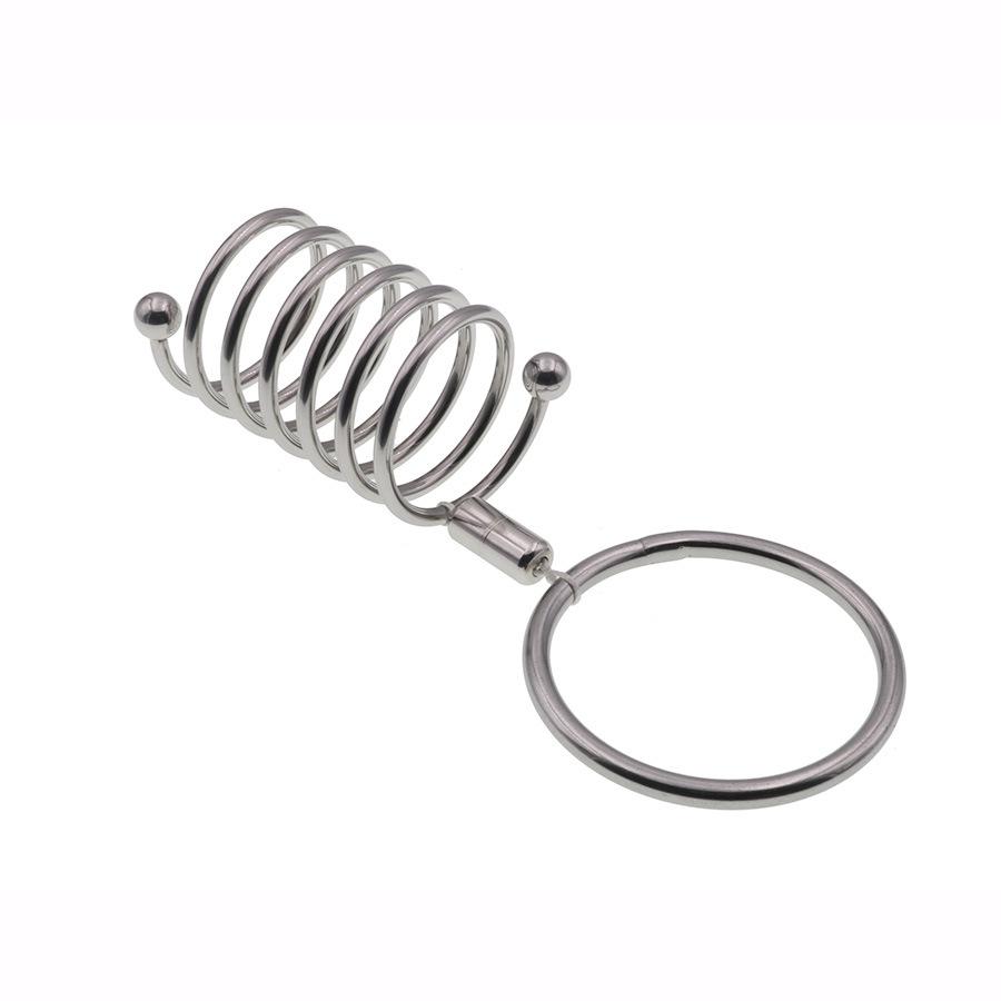 Stainless Steel Penis Cage Penis Ring Wave Ring Snap Ring Chastity Device Couple Passion Help Adult Supplies