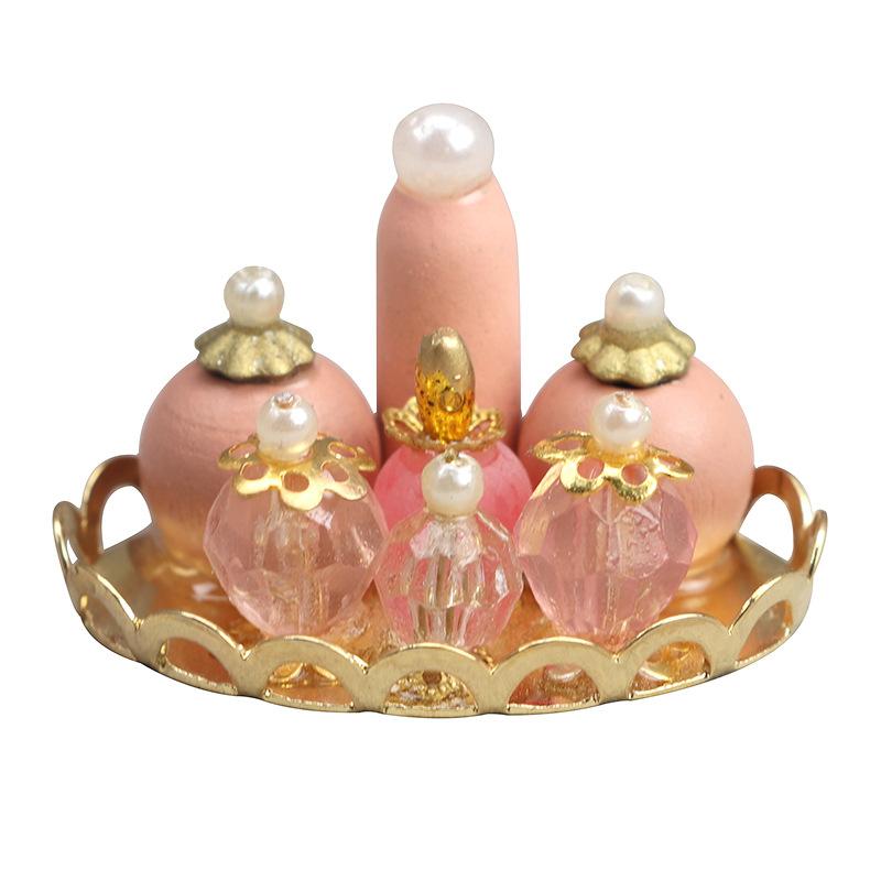 1 шт. 1:12 масштабов, розовый поднос для духов, миниатюрная мебель, тканевая модель, мини-кукольный домик, мебель, кукла, спальня, ванна, кукольный домик