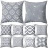 Grå geometrisk firkantet putebeskytter etui Putetrekk Sengetøy Artikler