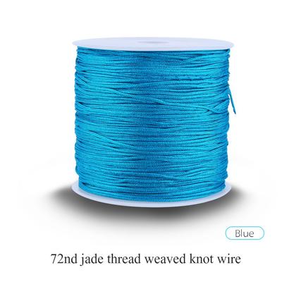100M x 0.8mm Cordino di Nylon per Nodo Cinese Coda di Topo Macramè Shamballa Filo Spago Blu