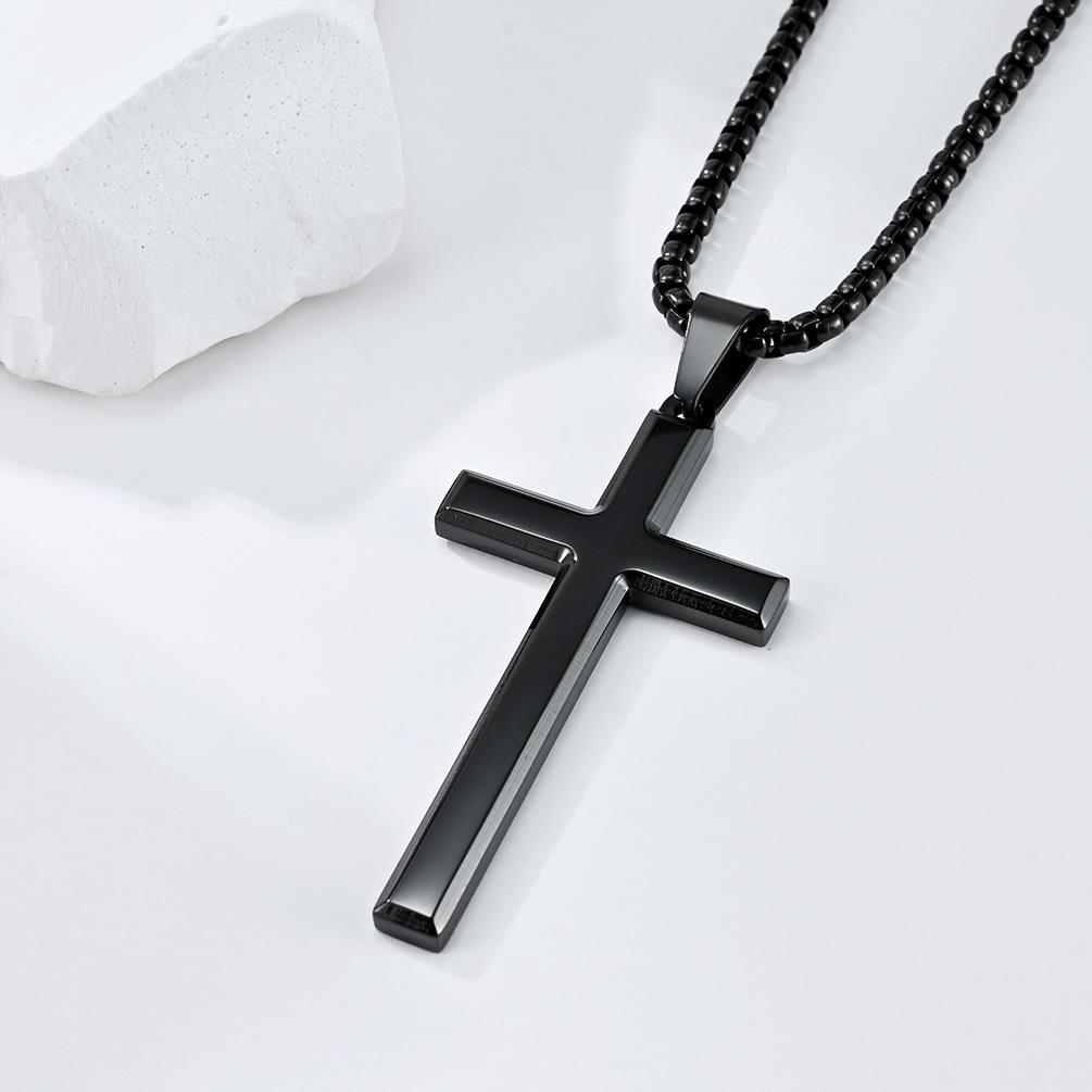 Ciondolo a Croce in Acciaio Inossidabile con Pendenza Minima Collana Stile Unisex per Uomo e Donna