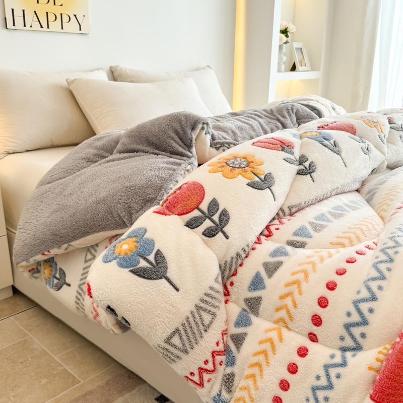 Super Thick Warmth Autumn Winter Blanket King Lambswool Thicken Warm Comforter Fluffy Comfortable Anti-static Plush Duvet Quilt