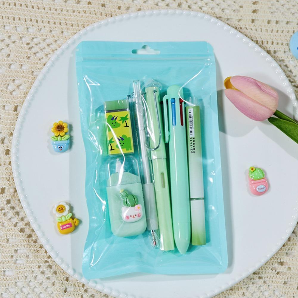 Correction Tape Pencil Eraser Highlighter Ballpoint Pen Set Cute 6-in-1 Stationery Set  Kids Gift