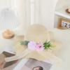 Early spring new beach travel sunscreen hat fashionable flower summer UV protection sunshade straw hat