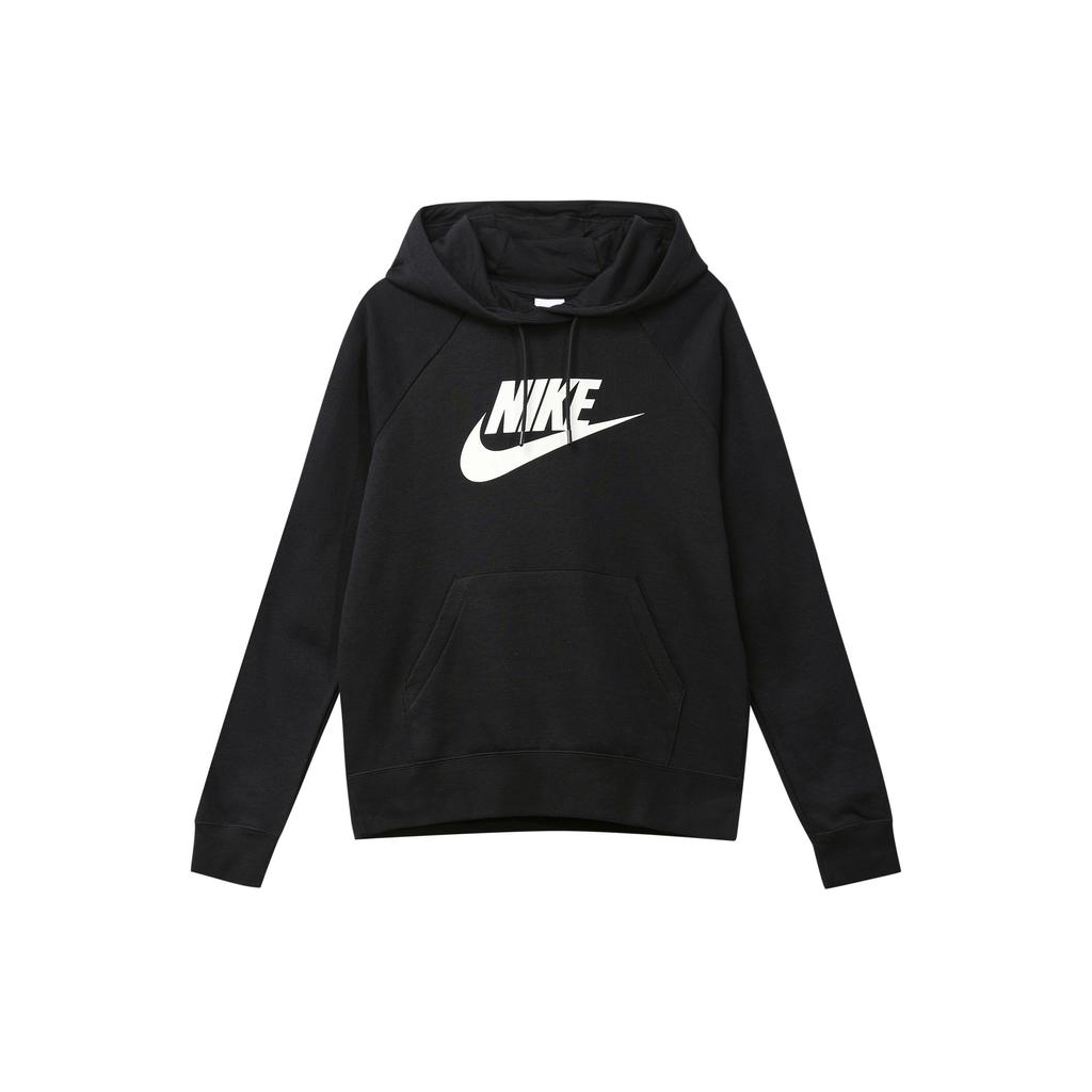 Nike Essential Knit Pullover Hoodie Long Sleeve Sweatshirt Women Tops Black BV4127-010