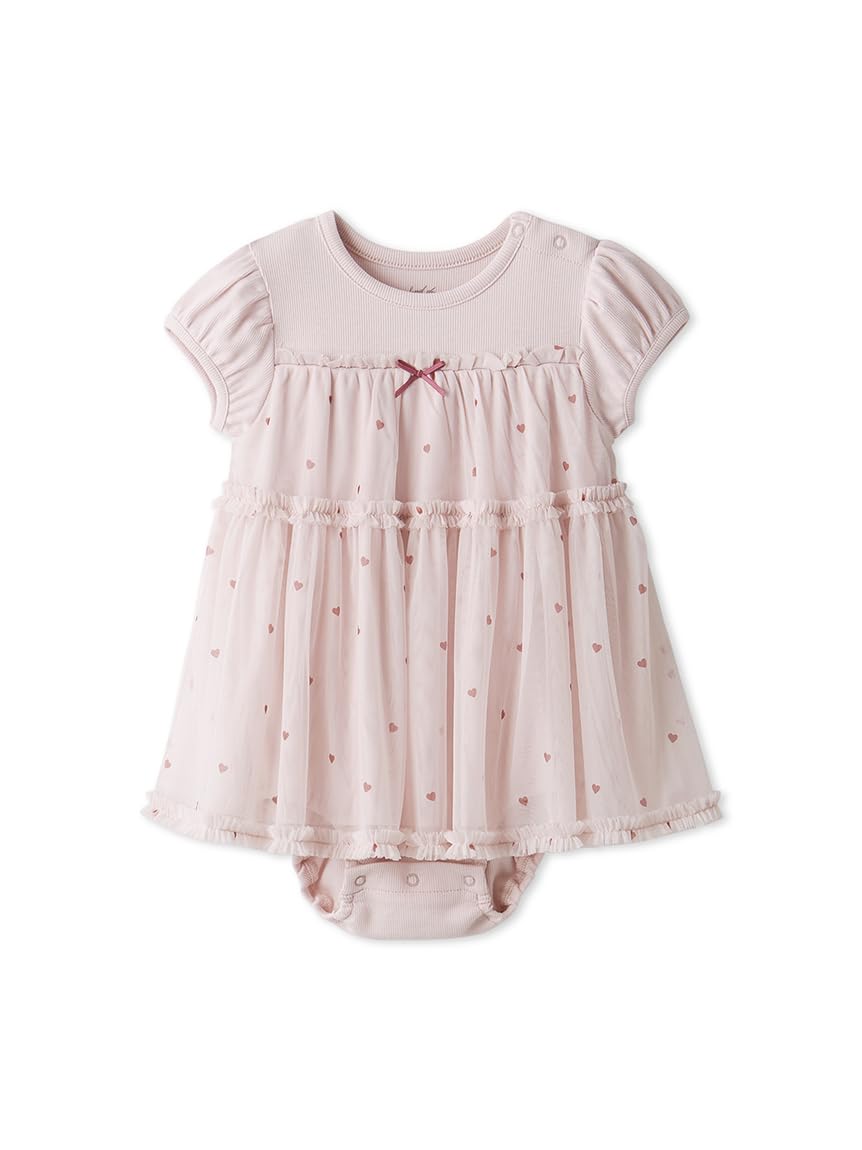 

Gelato Pique Baby Heart Print Tulle PBCO254489 Size 70 Romper, PNK, розовый