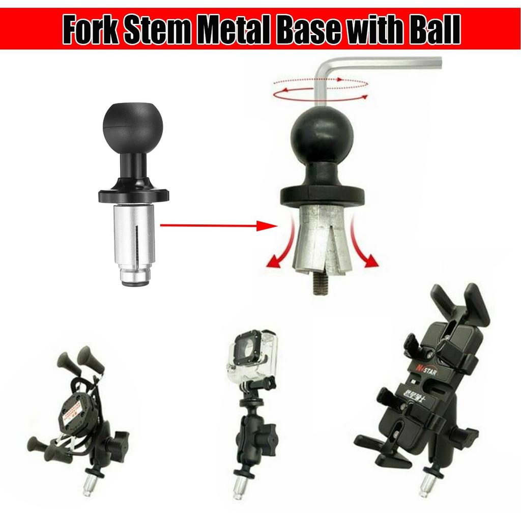 Buy Rubber Motorcycle Bike Mount Black Fork Stem Base with Ball