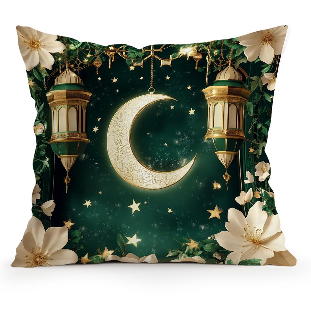 Green Ramadan Festival Pillowcase Printed Polyester 40/45/50Cm Throw Pillowcover Decorative Sofa Cushion Pillowslip Home Decor