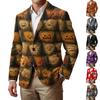 Męski styl biznesowo-casualowy z sztruksu z nadrukiem Halloween