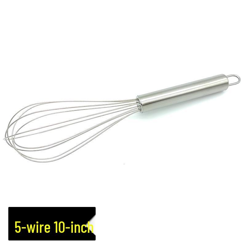Stainless Steel Semi-Automatic Whisk Set - Manual Thickened and Mini Silicone Whisks
