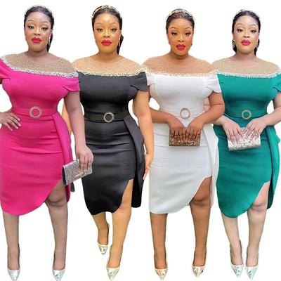 2023 Plus Size African Women's Waist-Hip Dress