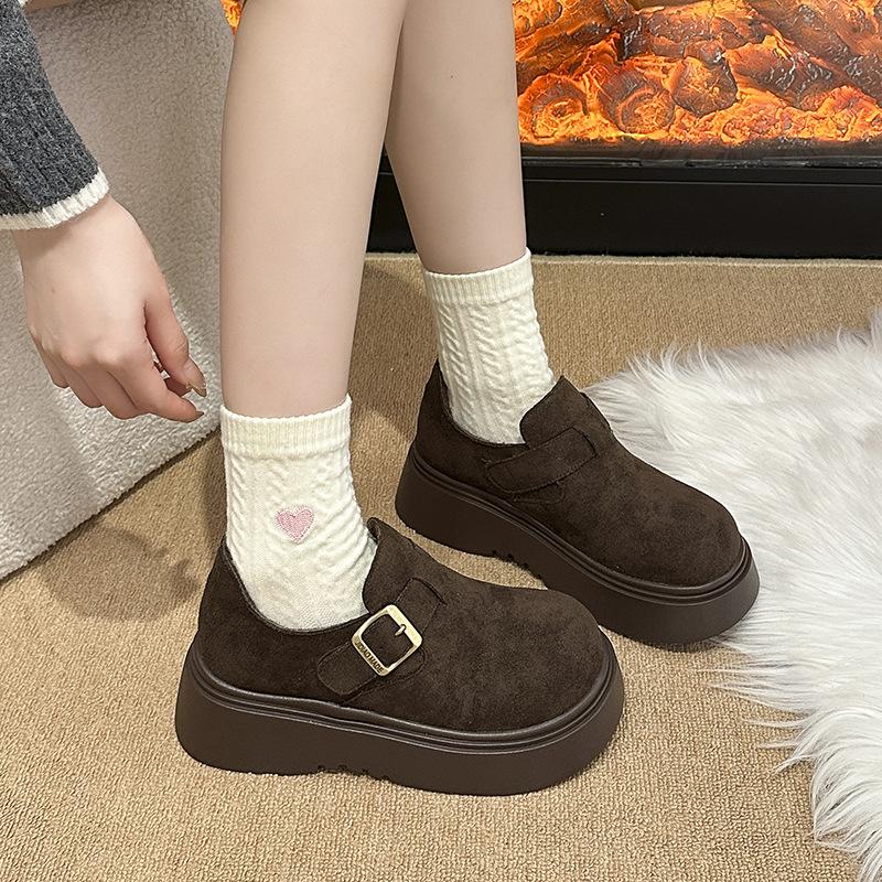 Thick-soled Heightening Birkenstocks Women's 2025 Autumn New Lazy One-pedal Retro Birkenstocks Single Shoes Casual Loafers